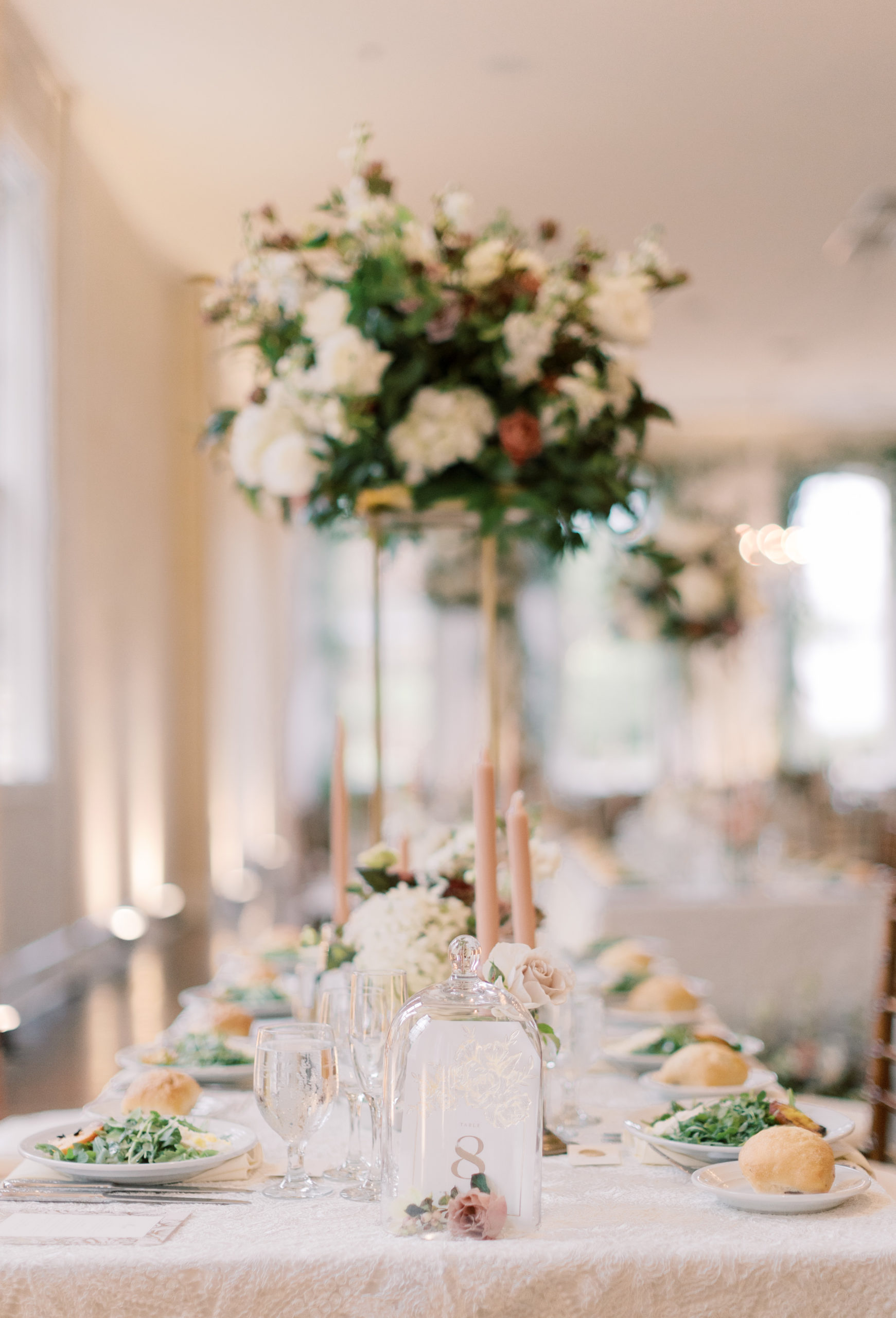Table decor at wedding reception